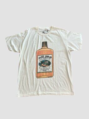 Janis Joplin Vintage Houston Coliseum Poster Tee XL Cream Whiskey Bottle  Repro